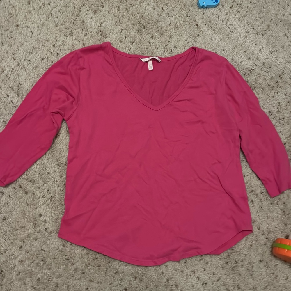 Victoria’s Secret Pink Lounge Sleep shirt 3/4 sleeves pink XS